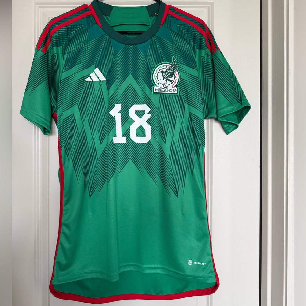 Adidas Mexico 2022 World Cup Home Jersey - A. Guardado 18 - M